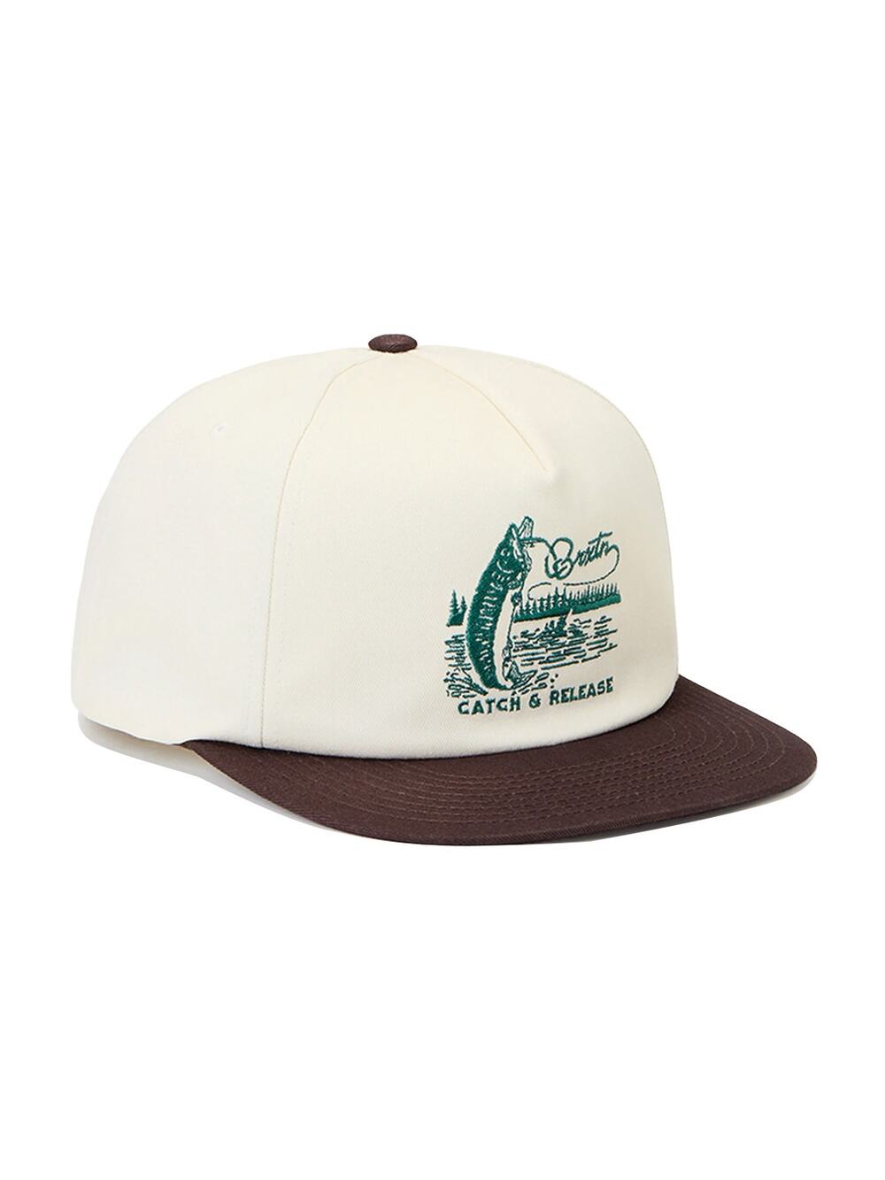 Brixton Catch and Release Snapback Hat Off White Men New With Tags